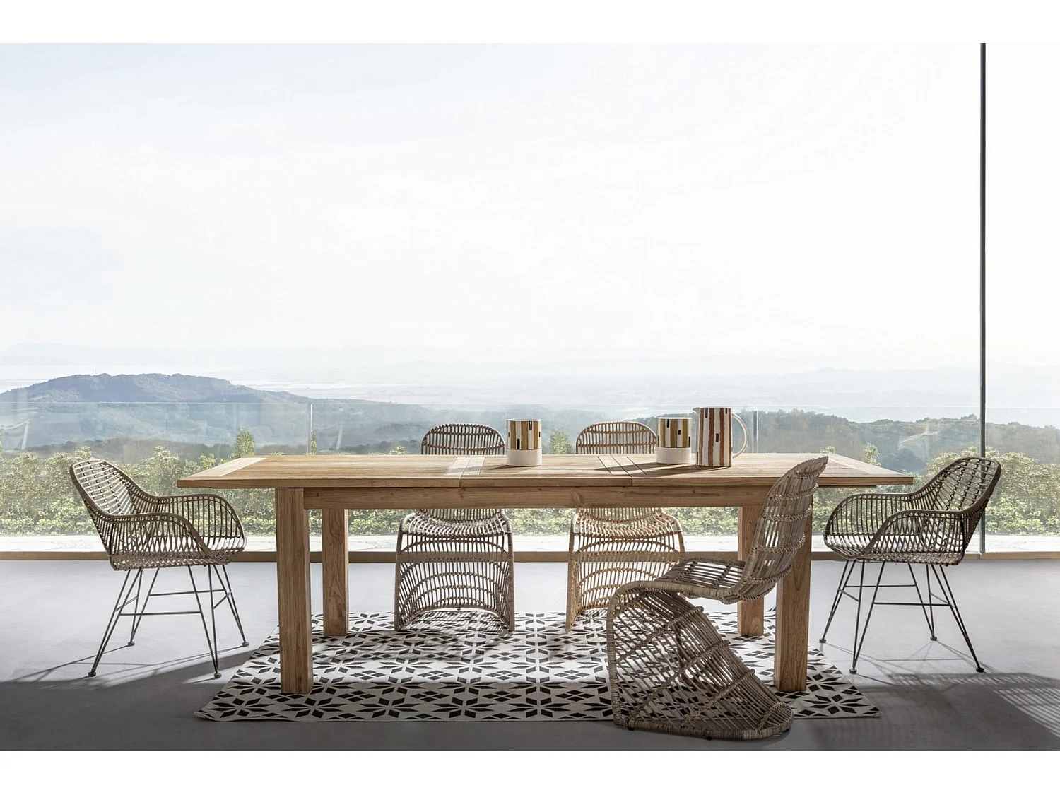 Fauteuil RIKEL – Acier & fibre naturelle tressée