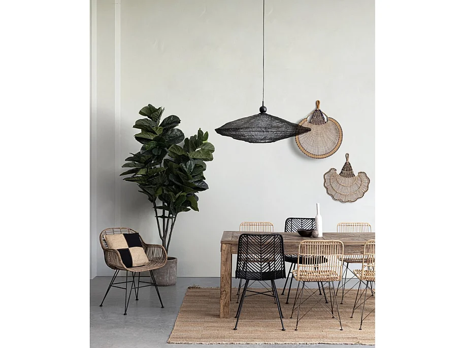 Fauteuil RIKEL – Acier & fibre naturelle tressée