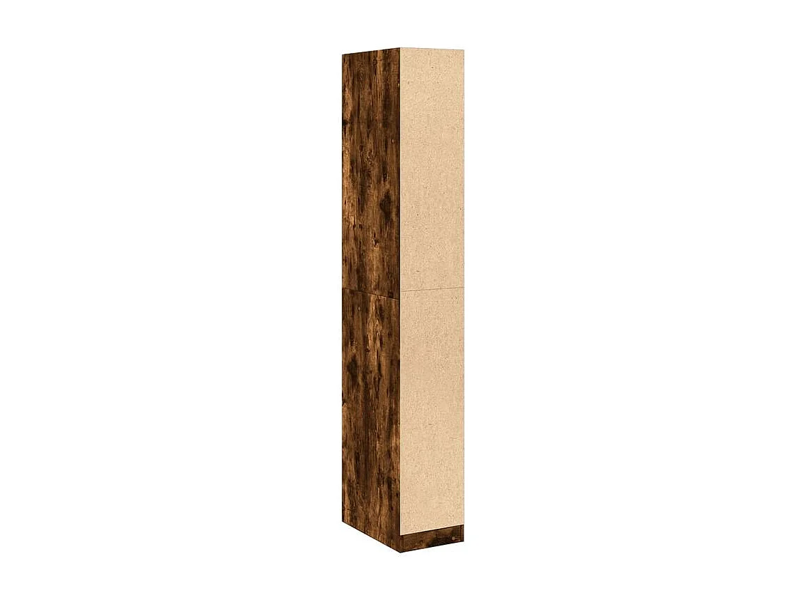 Armoire dressing 2 penderie 1 étagère 30cm - Collection Laker-Marron fumé