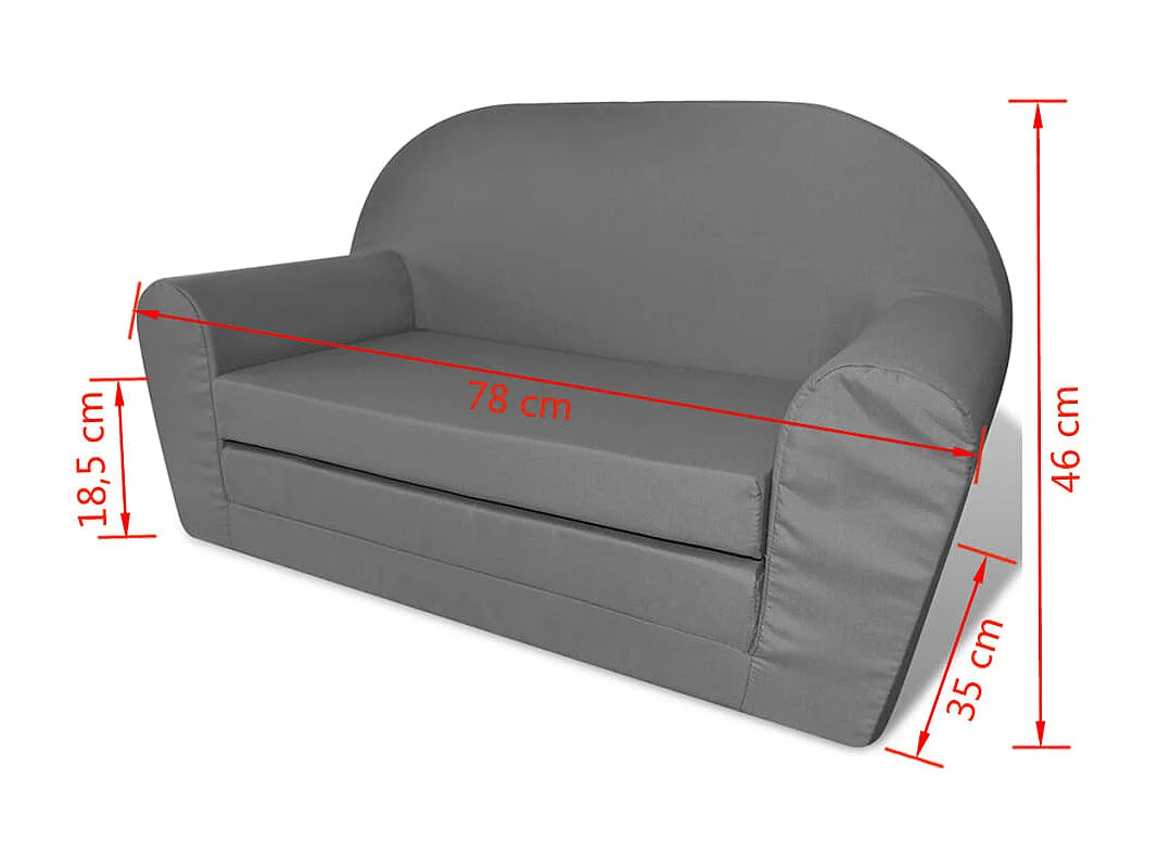 Chaise longue pliable pour enfant Gris