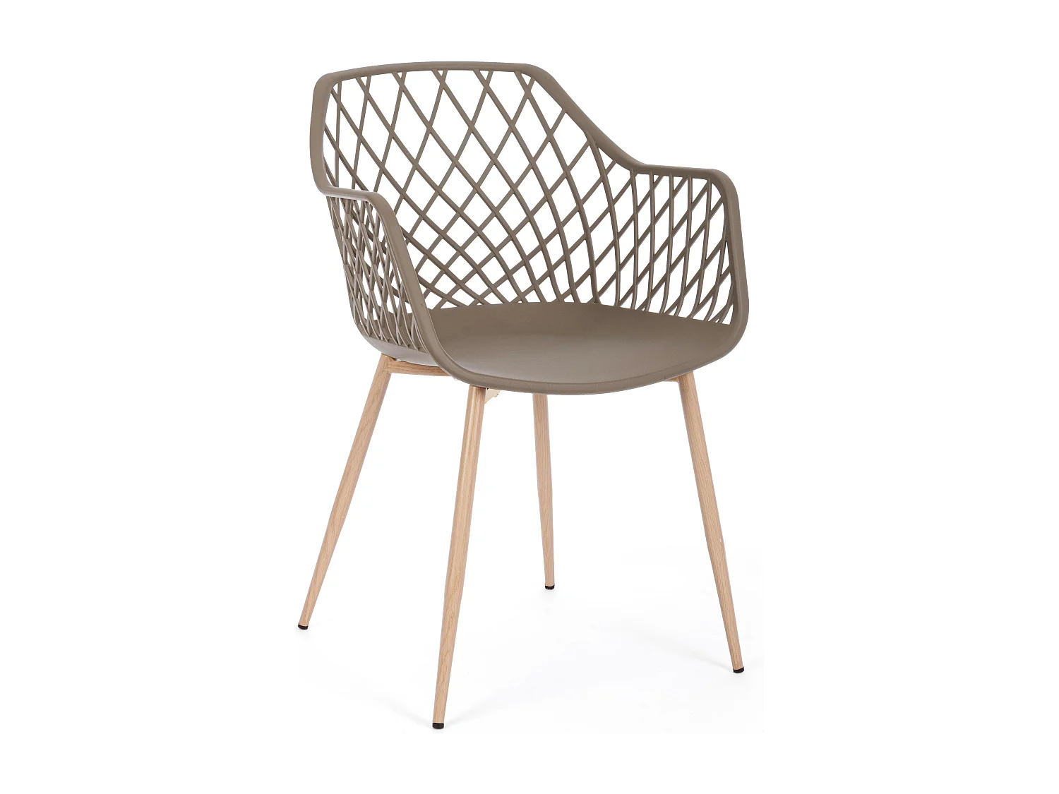 Lot de 4 chaise Optik - Polyvalente pour intérieur et éxtérieur-Taupe