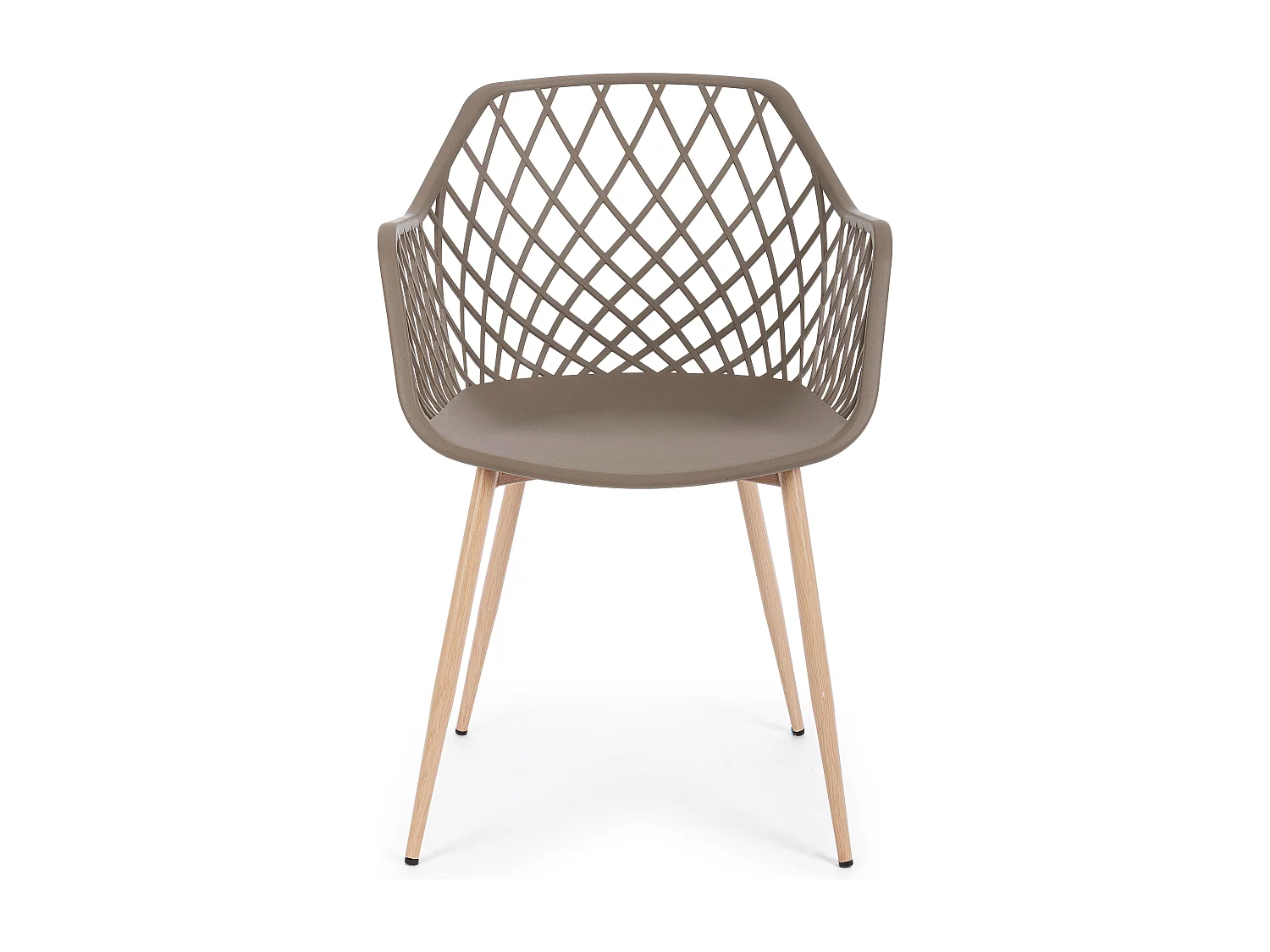 Lot de 4 chaise Optik - Polyvalente pour intérieur et éxtérieur-Taupe