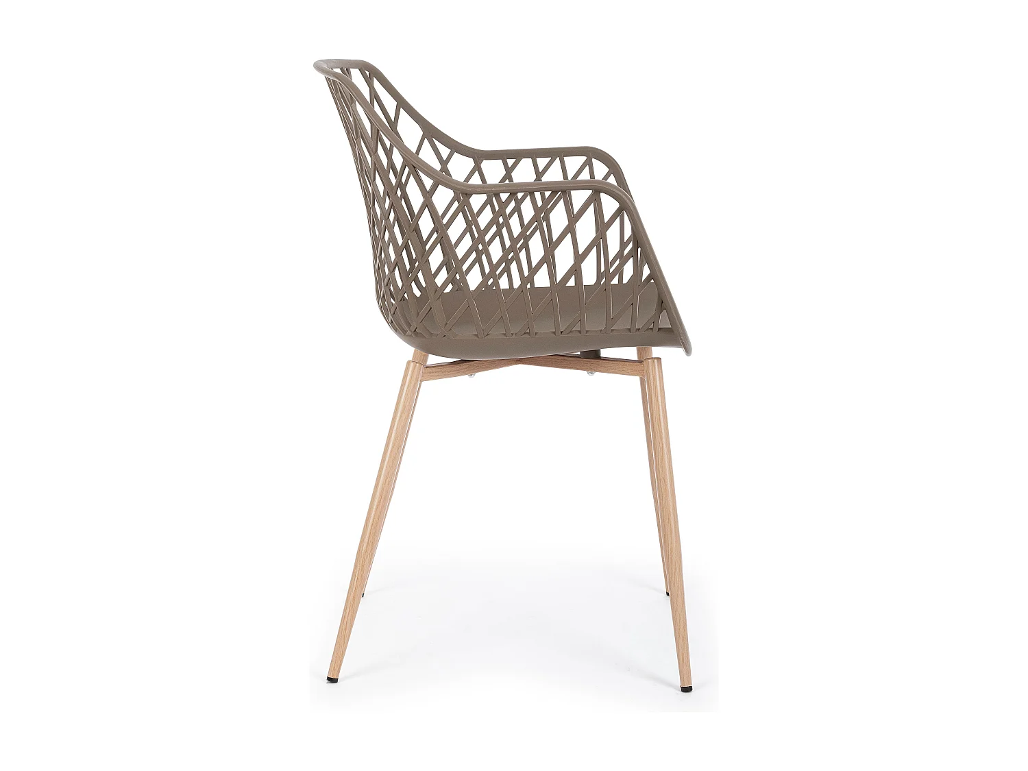 Lot de 4 chaise Optik - Polyvalente pour intérieur et éxtérieur-Taupe