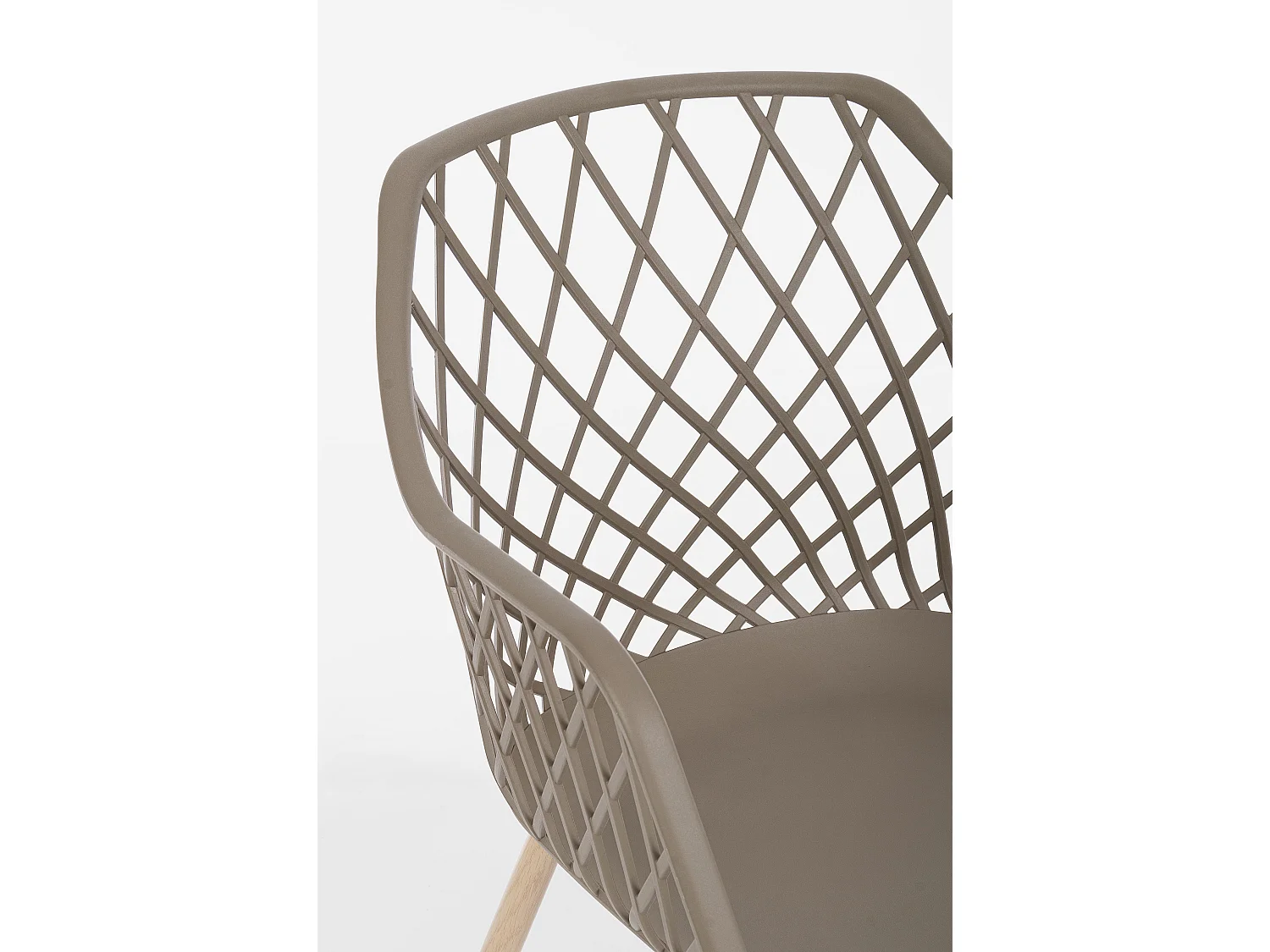 Lot de 4 chaise Optik - Polyvalente pour intérieur et éxtérieur-Taupe