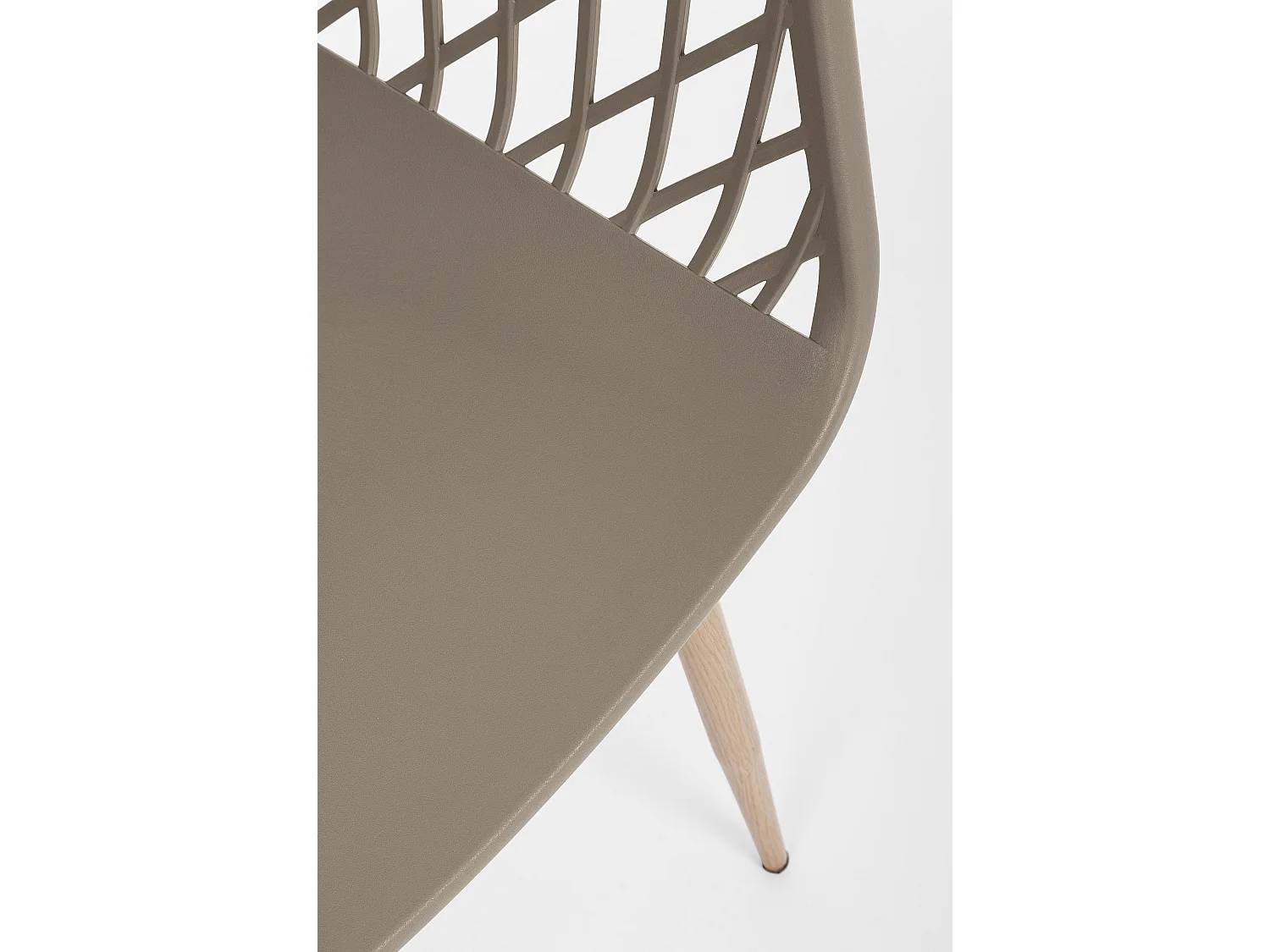 Lot de 4 chaise Optik - Polyvalente pour intérieur et éxtérieur-Taupe