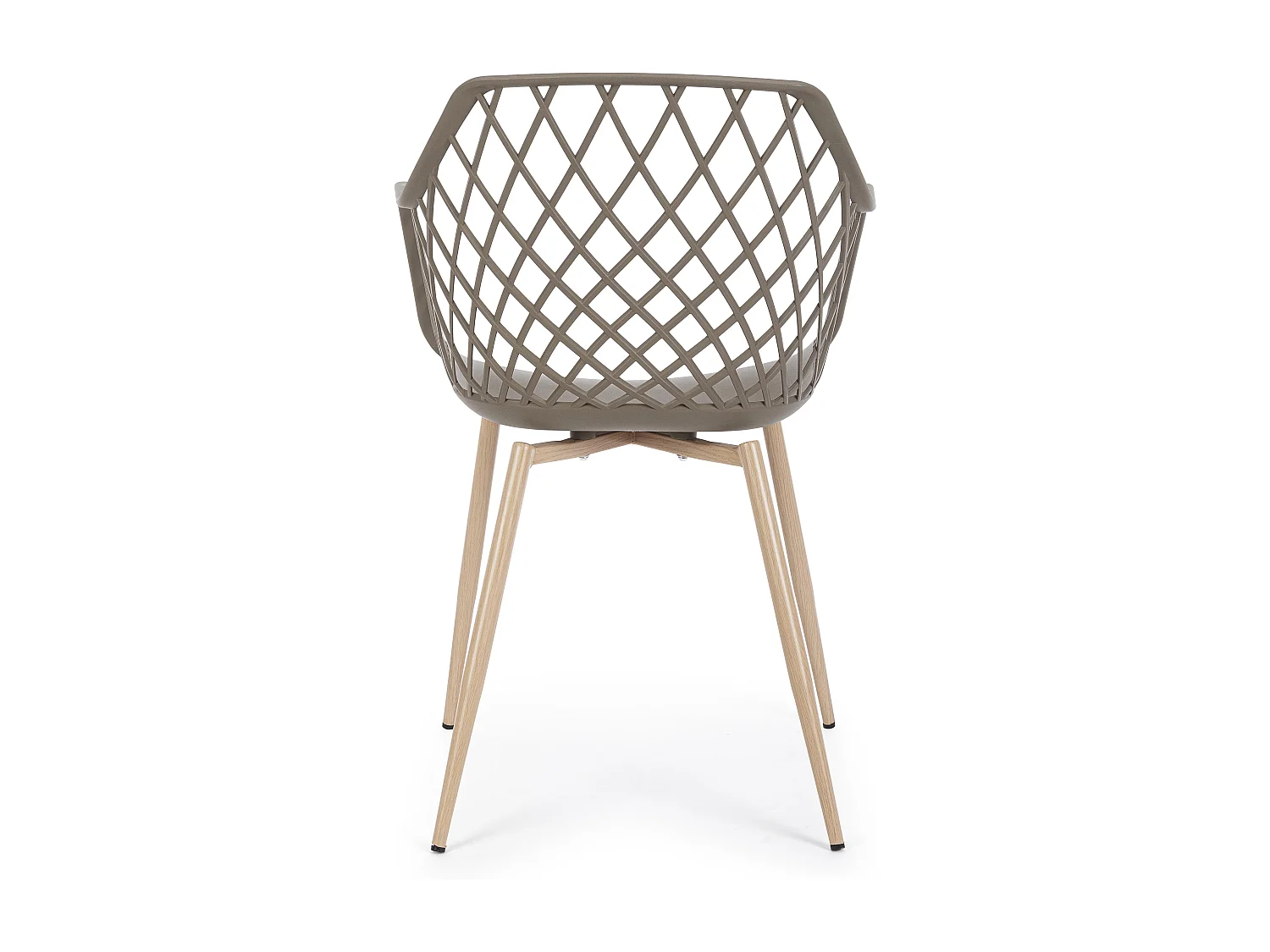 Lot de 4 chaise Optik - Polyvalente pour intérieur et éxtérieur-Taupe