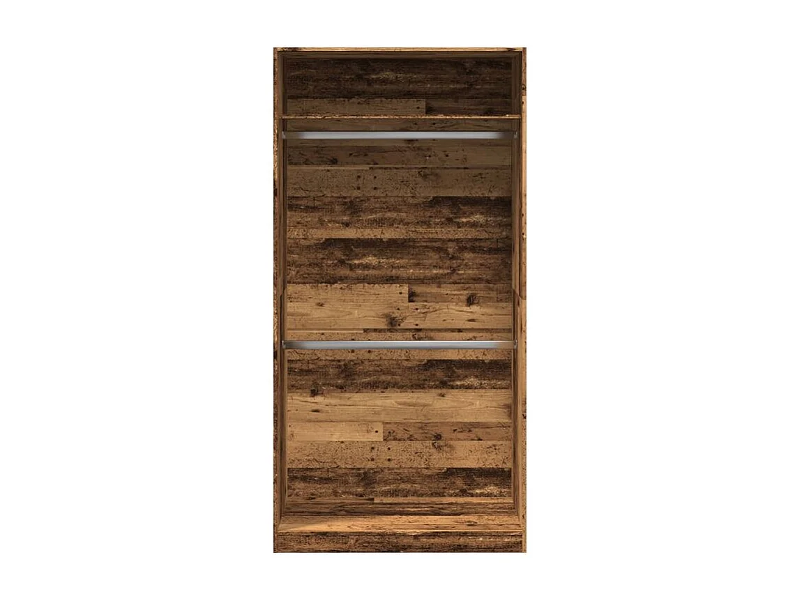 Armoire dressing 2 penderie 1 étagère 100cm - Collection Laker-Marron noisette