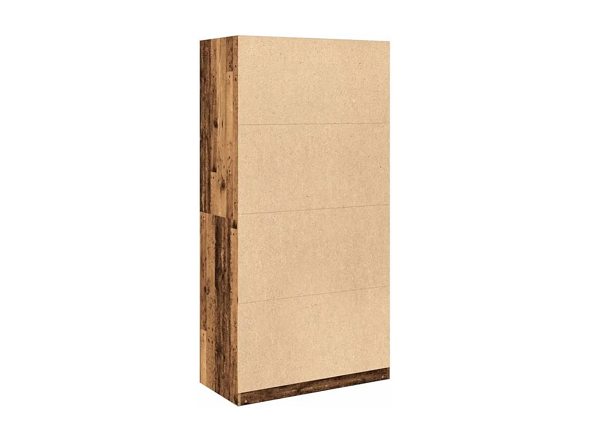 Armoire dressing 2 penderie 1 étagère 100cm - Collection Laker-Marron noisette
