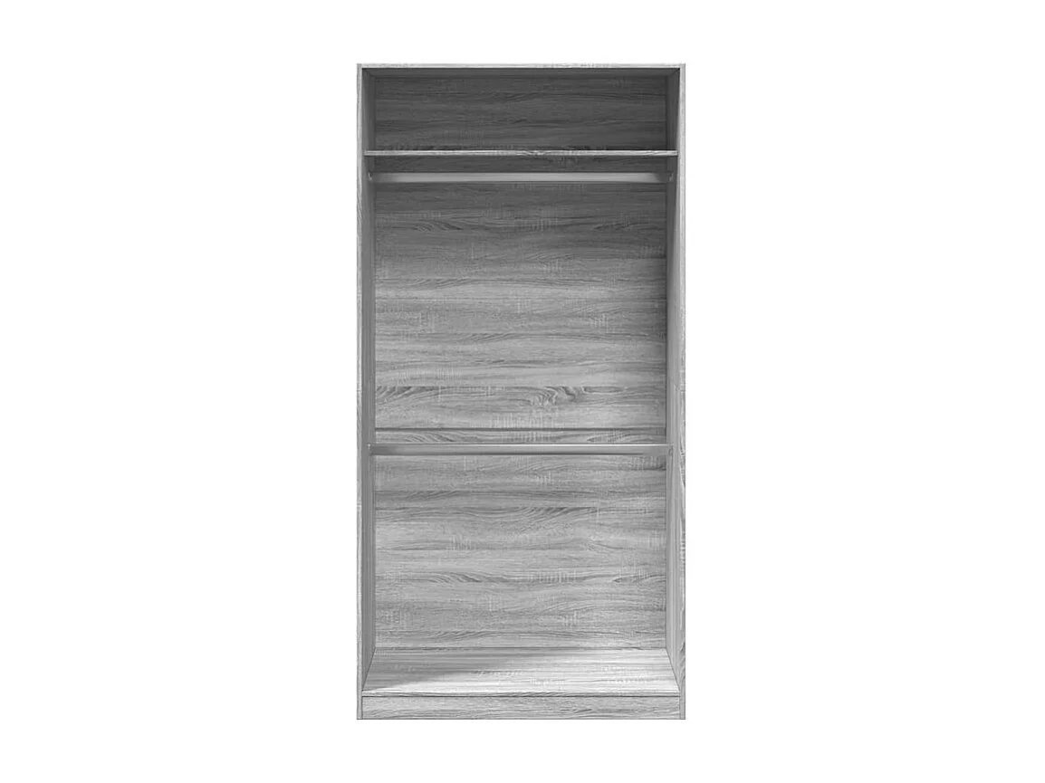 Armoire dressing 2 penderie 1 étagère 100cm - Collection Laker-Chêne gris