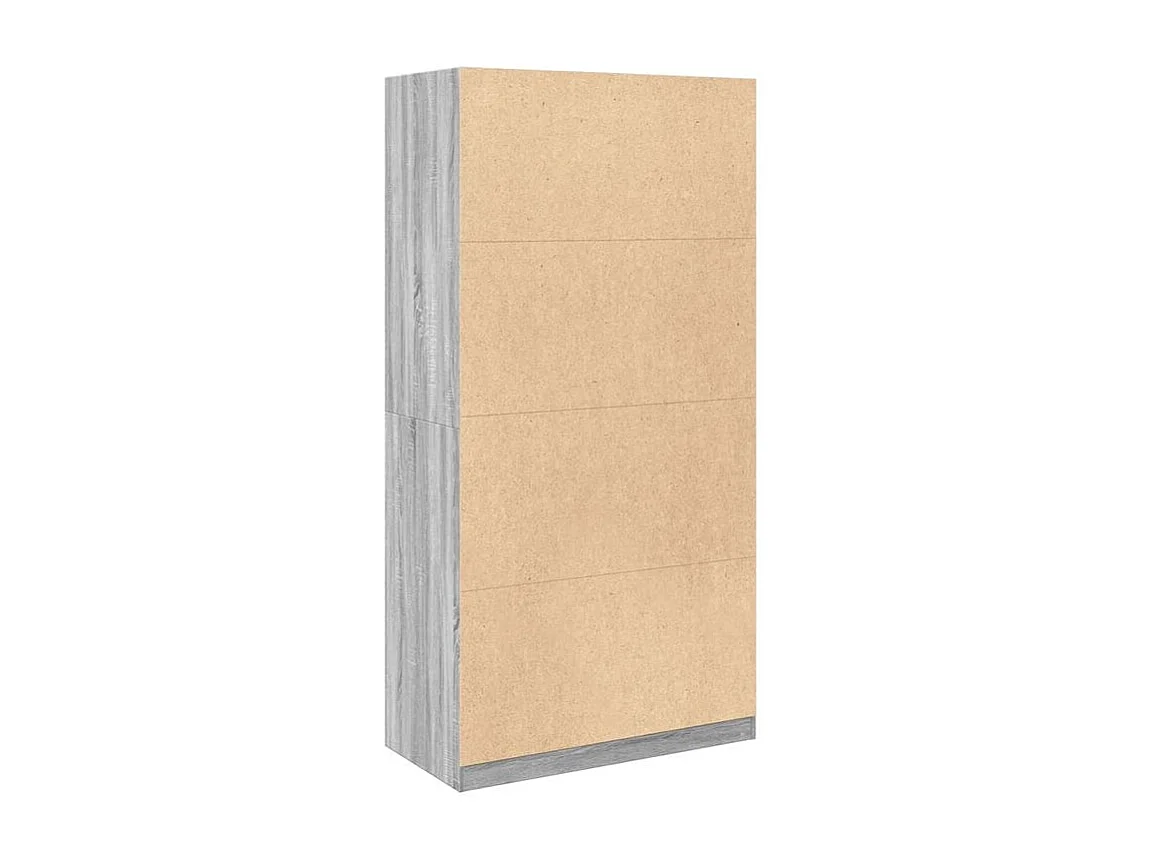 Armoire dressing 2 penderie 1 étagère 100cm - Collection Laker-Chêne gris