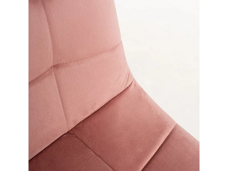 Chaise velours rose et pied hêtre massif clair Wany - Lot de 2