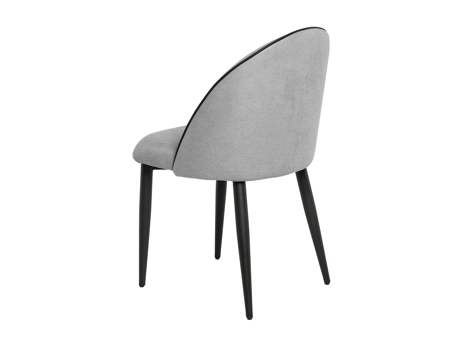Chaise en velours confortable avec pied en métal noir Brika – Style moderne-Gris clair