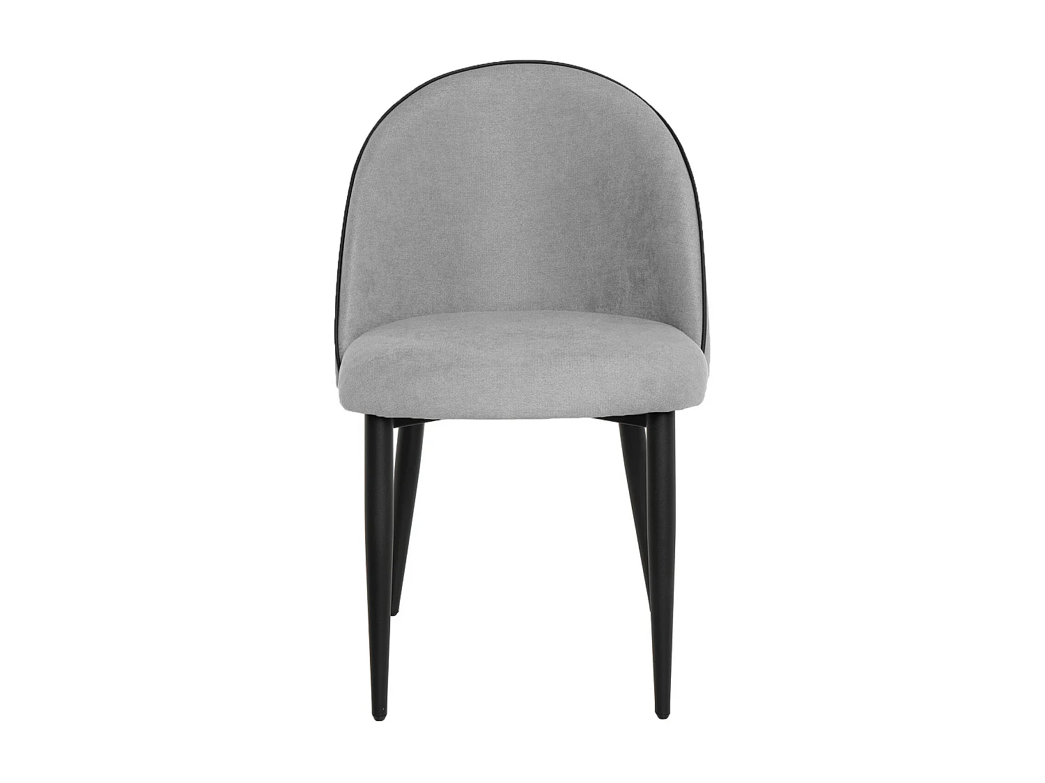 Chaise en velours confortable avec pied en métal noir Brika – Style moderne-Gris clair