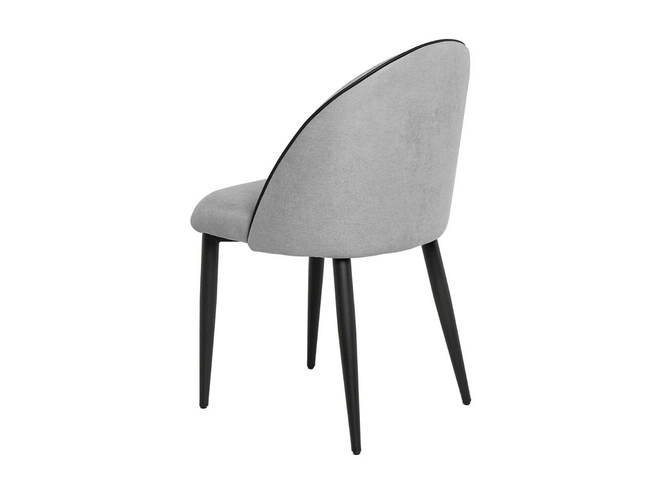 Chaise en velours confortable avec pied en métal noir Brika – Style moderne-Gris clair