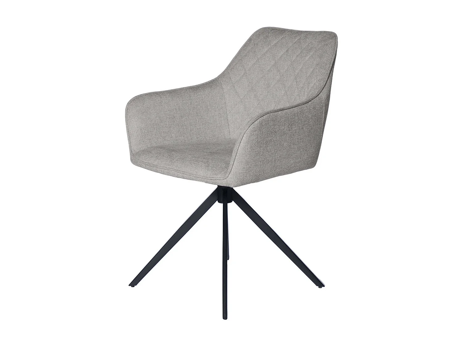 Chaise pivotante à 180º avec accoudoir tissu et pied métal noir Valera-Gris clair