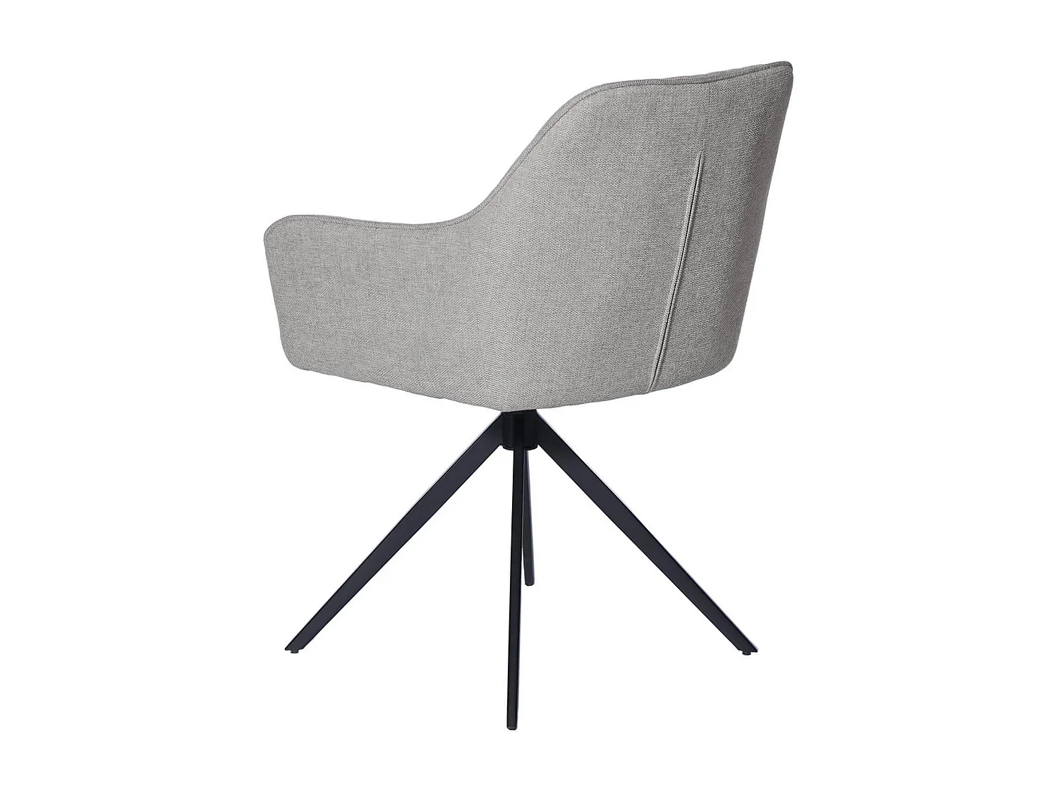 Chaise pivotante à 180º avec accoudoir tissu et pied métal noir Valera-Gris clair