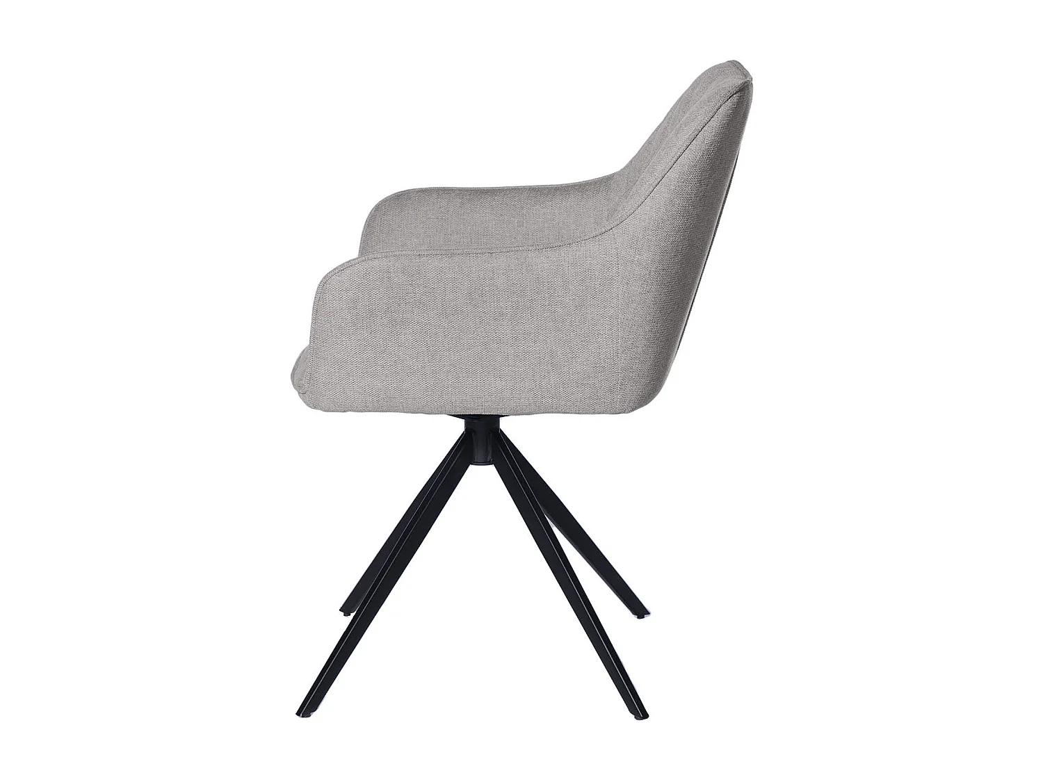 Chaise pivotante à 180º avec accoudoir tissu et pied métal noir Valera-Gris clair
