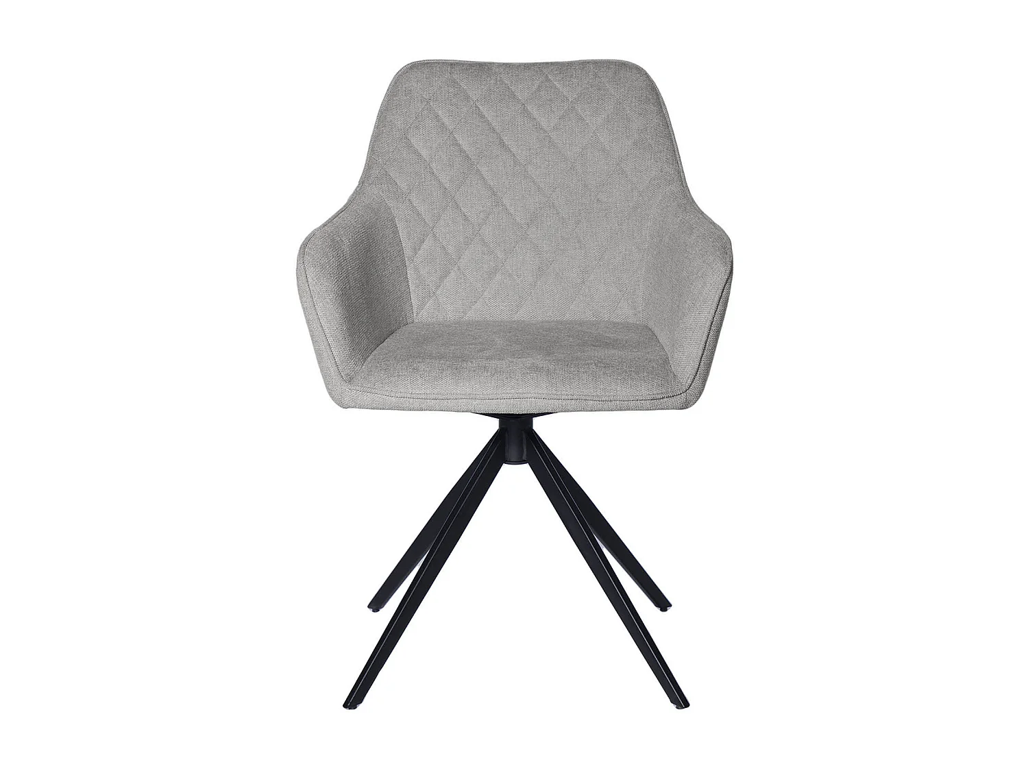 Chaise pivotante à 180º avec accoudoir tissu et pied métal noir Valera-Gris clair