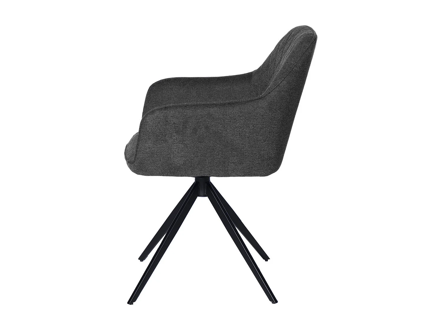 Chaise pivotante à 180º avec accoudoir tissu et pied métal noir Valera-Gris clair