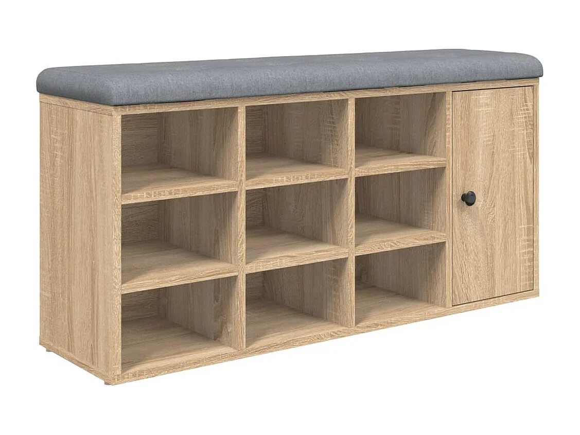 Banc à chaussures chêne sonoma 102x32x50 bois d'ingénierie