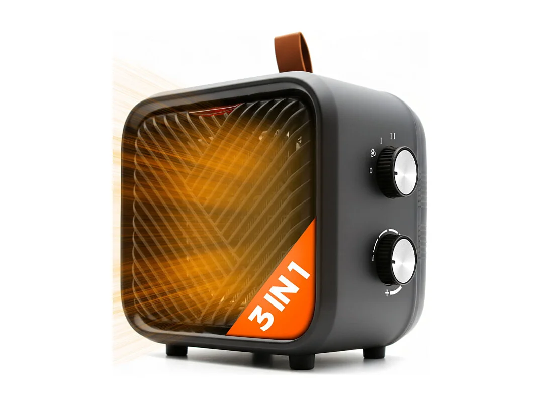 Radiateur soufflant électrique Céramique Ventilateur Chauffage 3 niveaux 4/1000/1500 jusqu'à 20m2