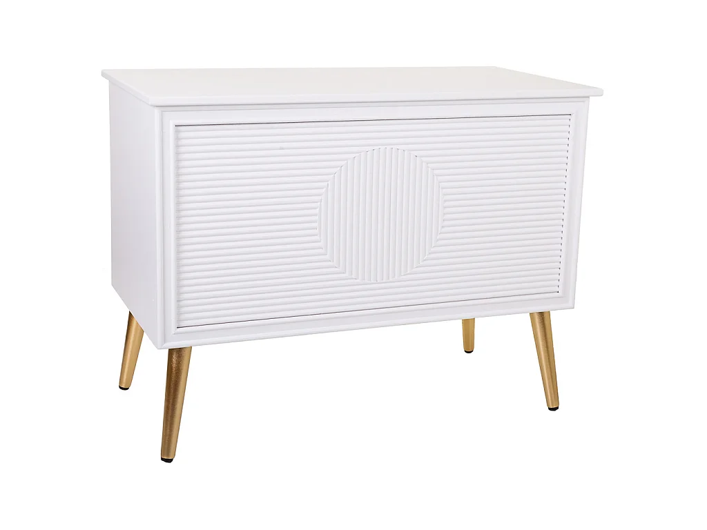 Banqueta baúl de madera blanca 83x41,5x62,5