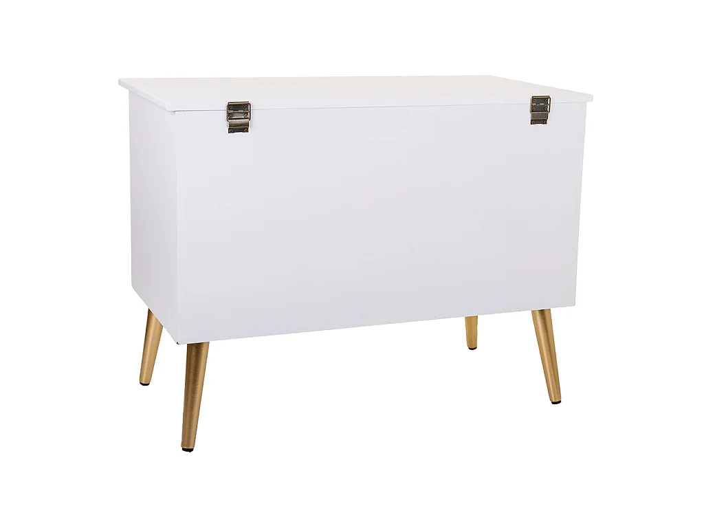 Banqueta baúl de madera blanca 83x41,5x62,5