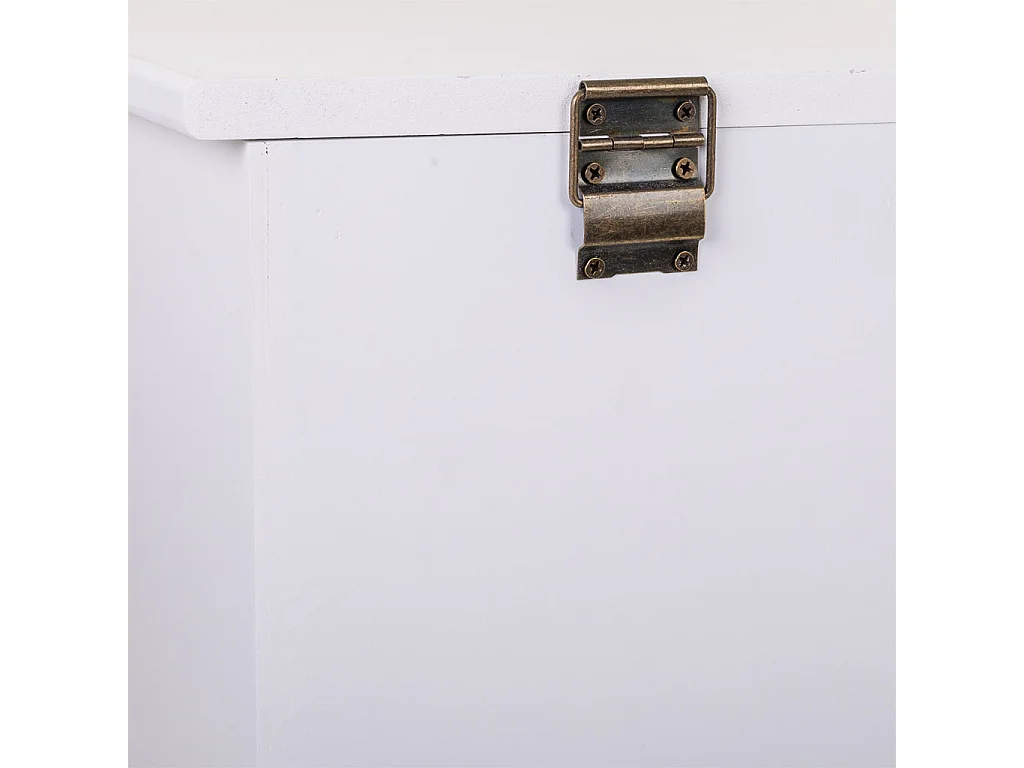 Banqueta baúl de madera blanca 83x41,5x62,5