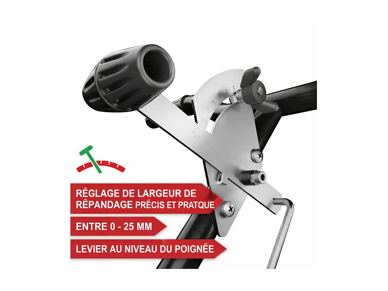 Épandeur universel semoir 45l  Dosage exacts engrais semi ou entretien hivernal