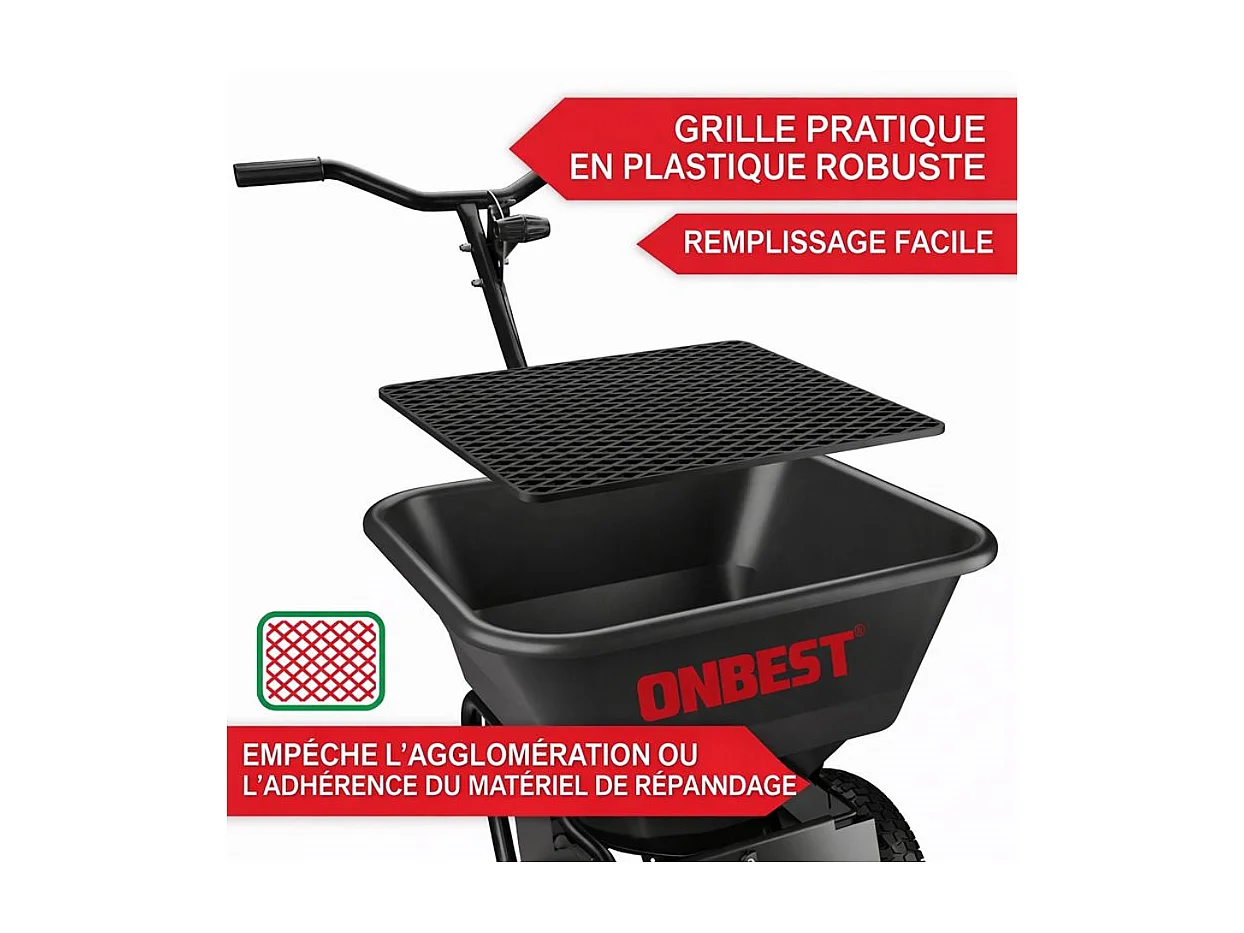 Épandeur universel semoir 45l  Dosage exacts engrais semi ou entretien hivernal