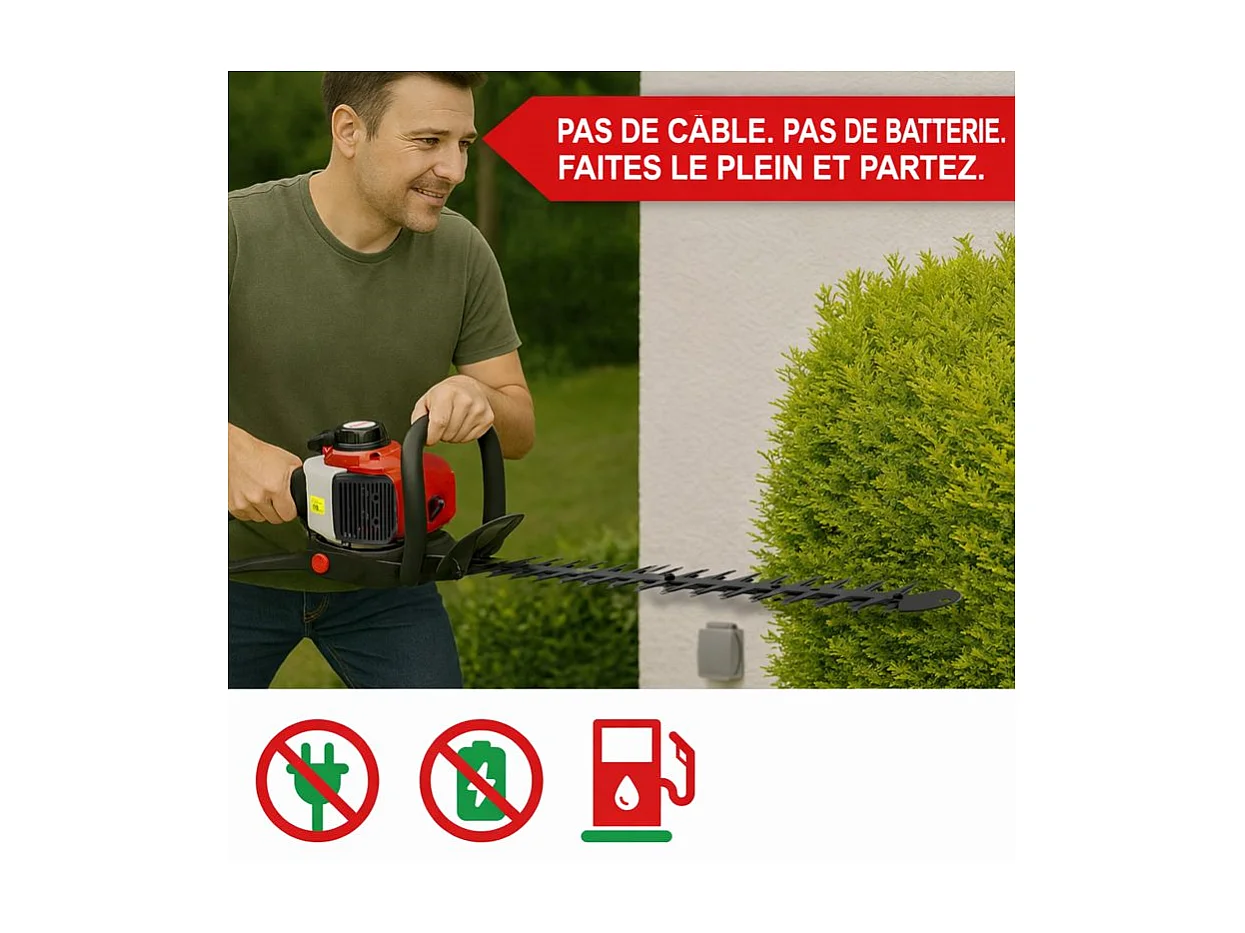 Taille haie essence 2 temps  longeur de coupe 62cm 5,5kg