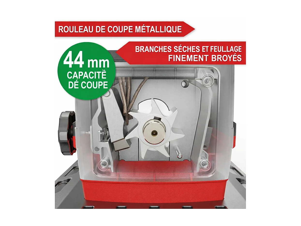 Broyeur de vegetaux electrique RS2844  2800 W Bac collecteur 60 L