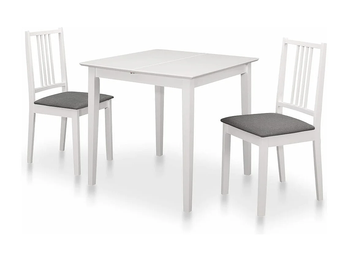 Mobilier de salle à manger 3 pc MDF Blanc 2