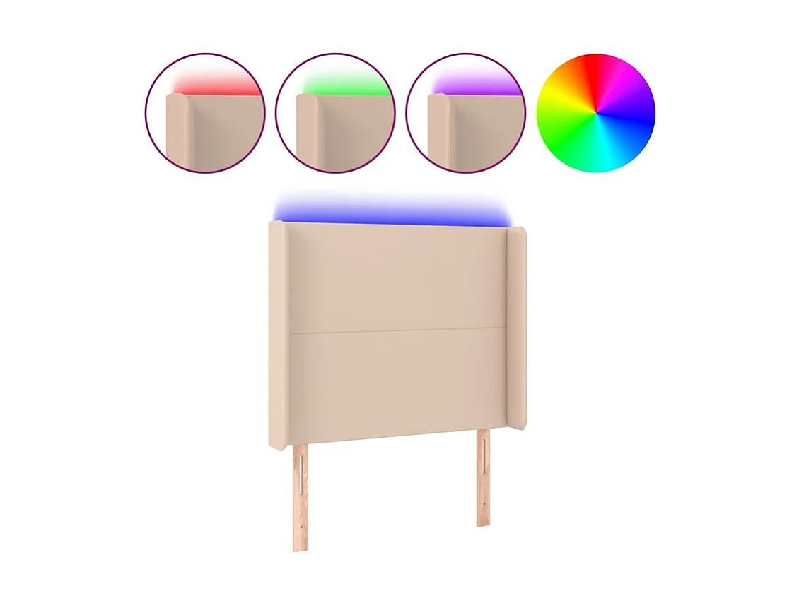Tête de lit à LED Cappuccino 83x16x118-128 Similicuir