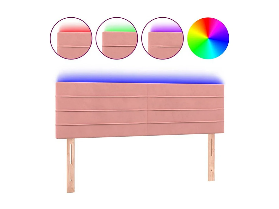 Tête de lit à LED Rose 144x5x78-88 Velours