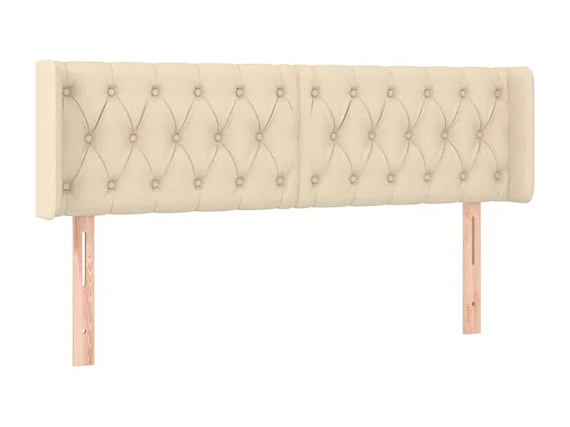 Tête de lit à LED Crème 163x16x78-88 Tissu