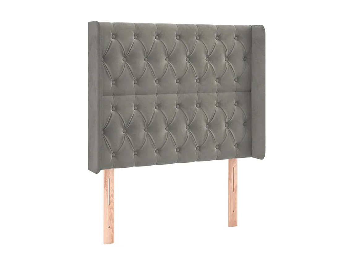 Tête de lit à LED Gris clair 93x16x118-128 Velours