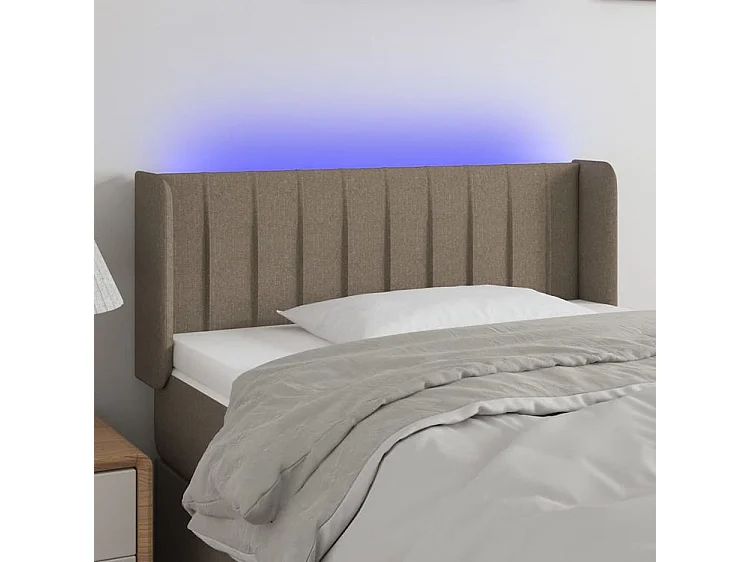Tête de lit à LED Taupe 93x16x78-88 Tissu