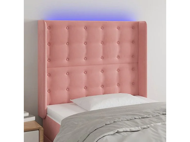 Tête de lit à LED Rose 93x16x118-128 Velours