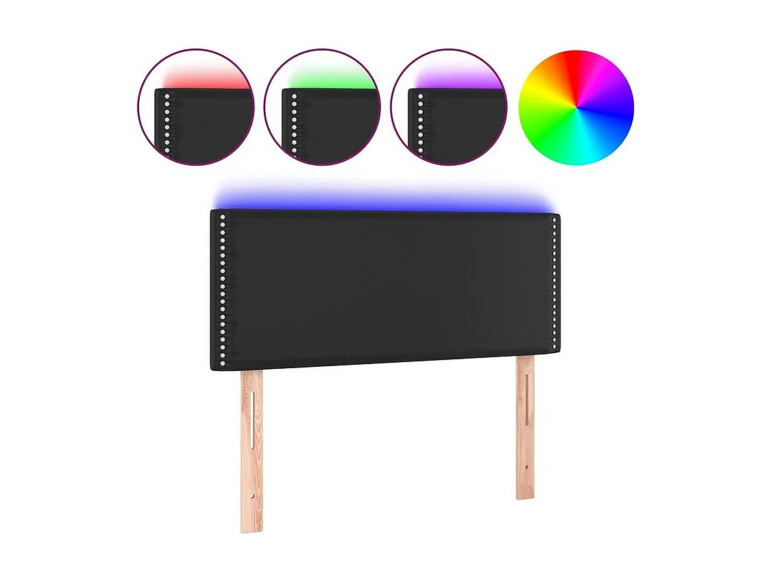 Tête de lit à LED Noir 80x5x78-88 Similicuir