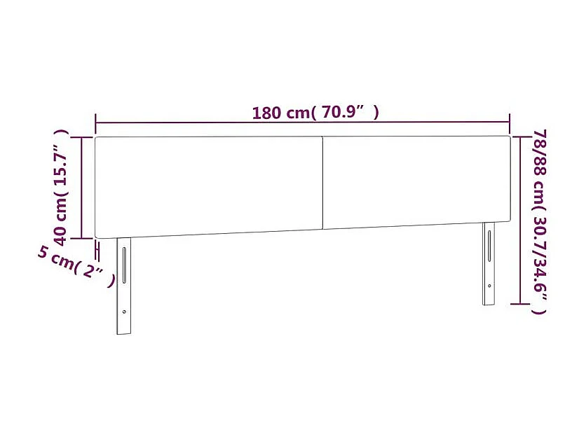 Tête de lit à LED Blanc 180x5x78-88 Similicuir