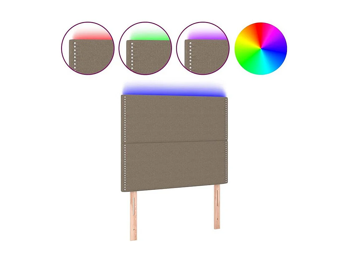 Tête de lit à LED Taupe 100x5x118-128 Tissu