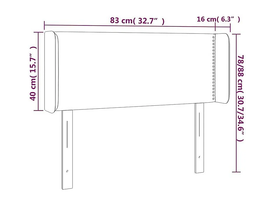 Tête de lit à LED Gris clair 83x16x78-88 Velours