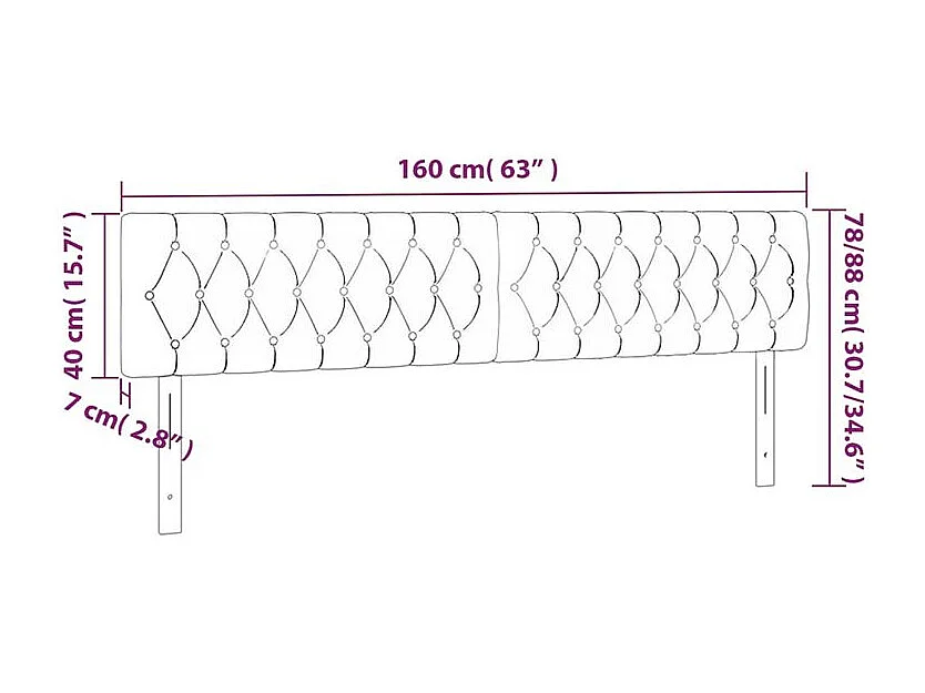 Tête de lit à LED Bleu 160x7x78-88 Tissu
