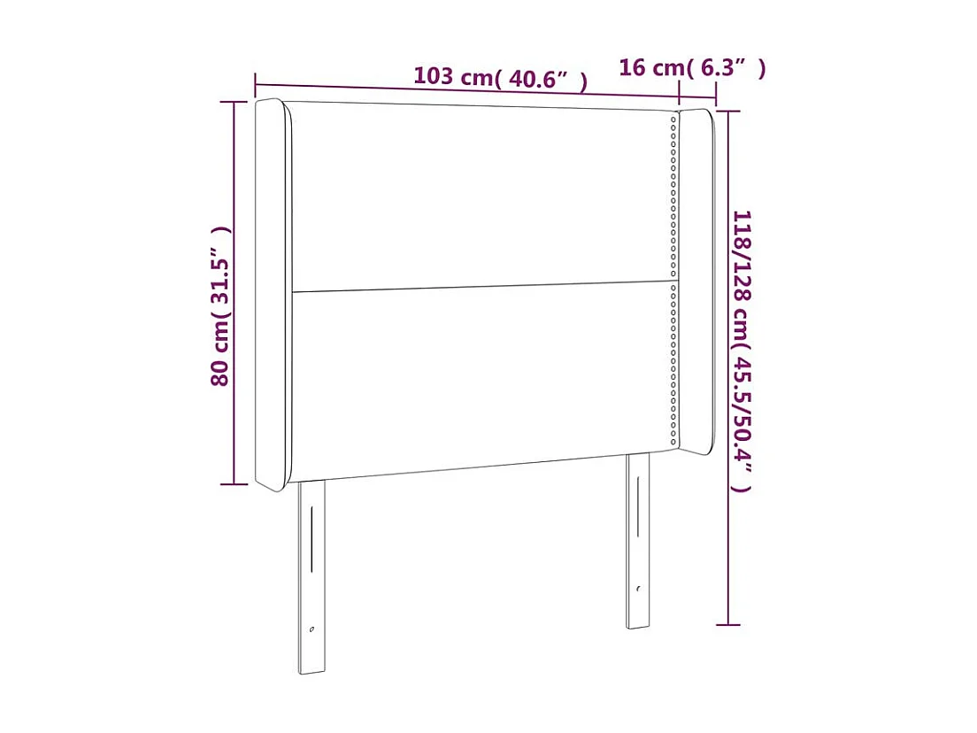 Tête de lit à LED Noir 103x16x118-128 Similicuir