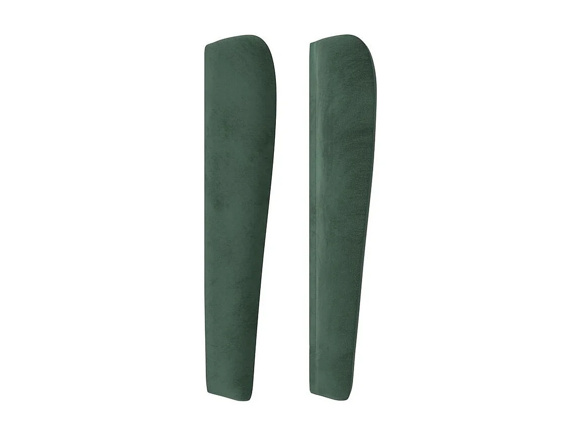 Tête de lit avec oreilles Vert foncé 203x23x118-128 Velours