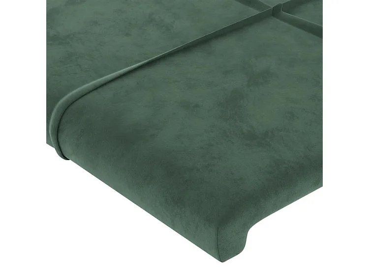 Tête de lit avec oreilles Vert foncé 203x23x118-128 Velours