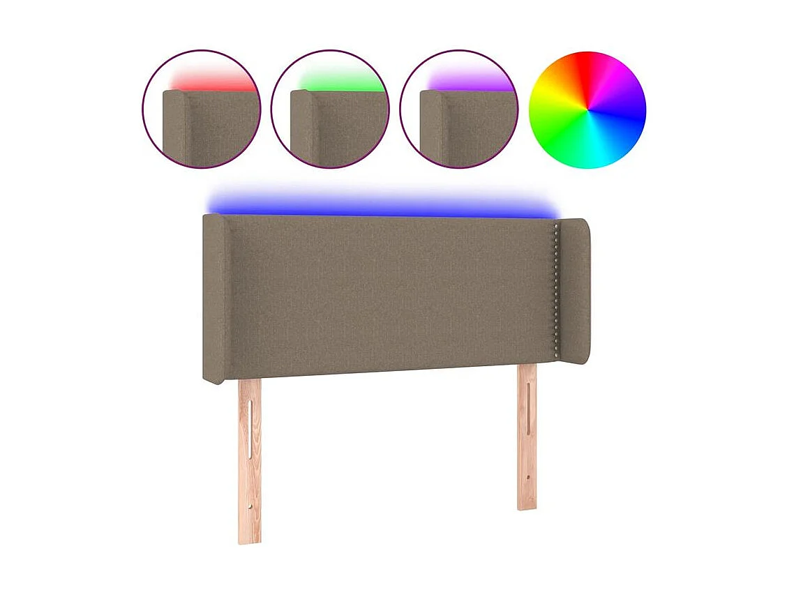 Tête de lit à LED Taupe 93x16x78-88 Tissu
