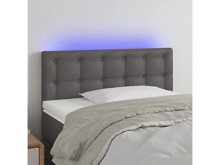 Tête de lit à LED Gris 90x5x78-88 Similicuir