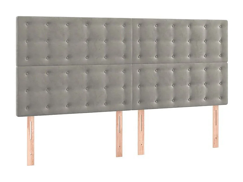 Tête de lit à LED Gris clair 160x5x118-128 Velours